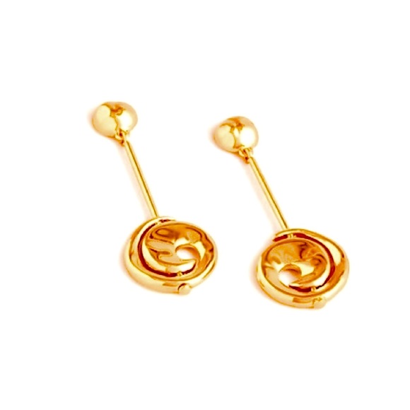 J.CREW Sculptural Spiral Drop Earrings NWT OS Burnished Gold - Picture 4 of 10